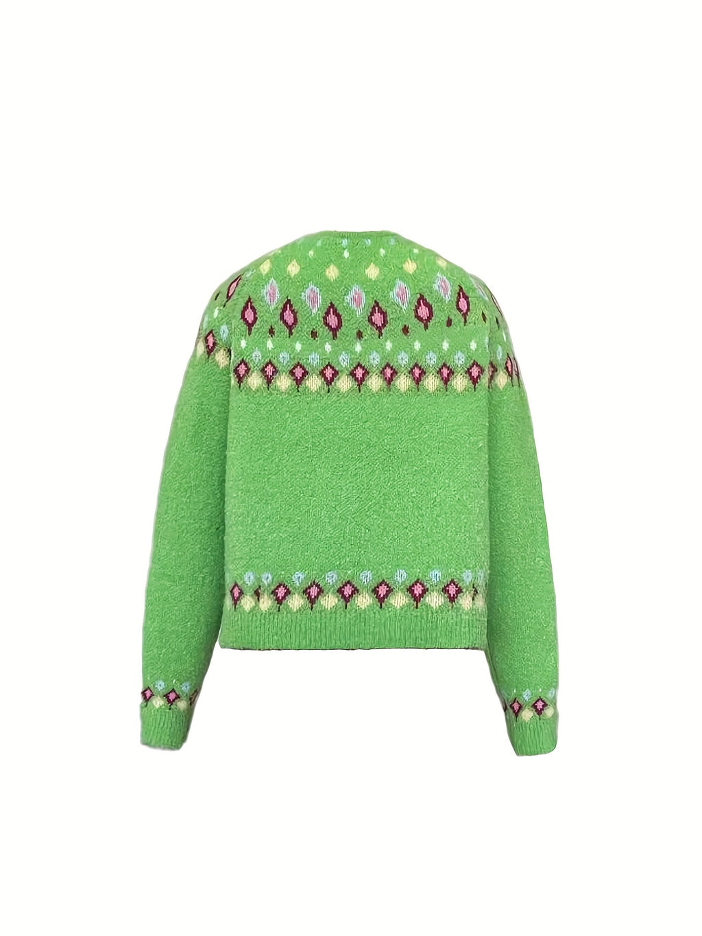 Noella | Damski kardigan w stylu Fair Isle – miękki sweter z długim rękawem