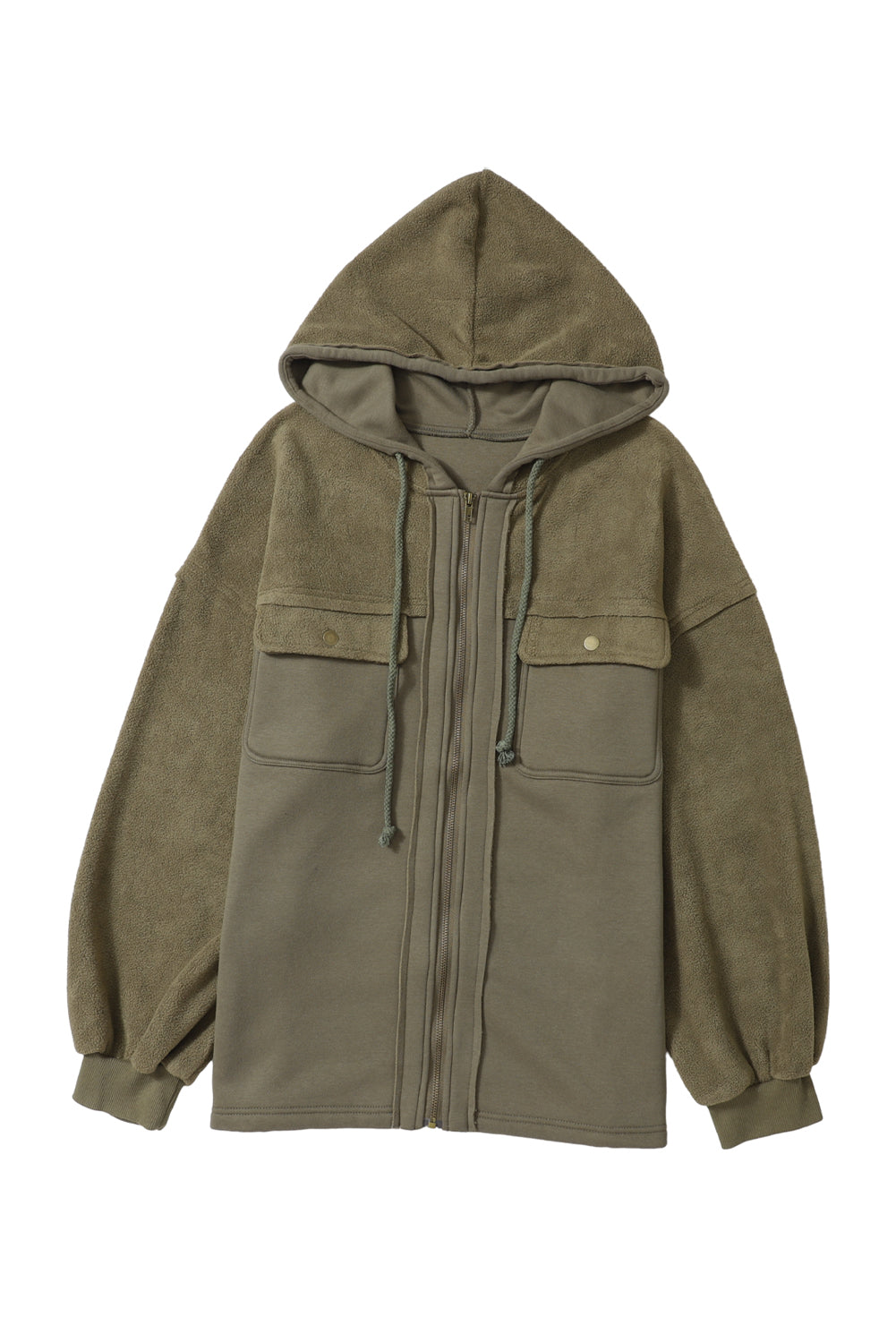 Eirlys | Women's hooded jacket – in "Jungle Green", with zip fastening