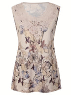 Women's lace and floral patchwork top – elegant sleeveless blouse