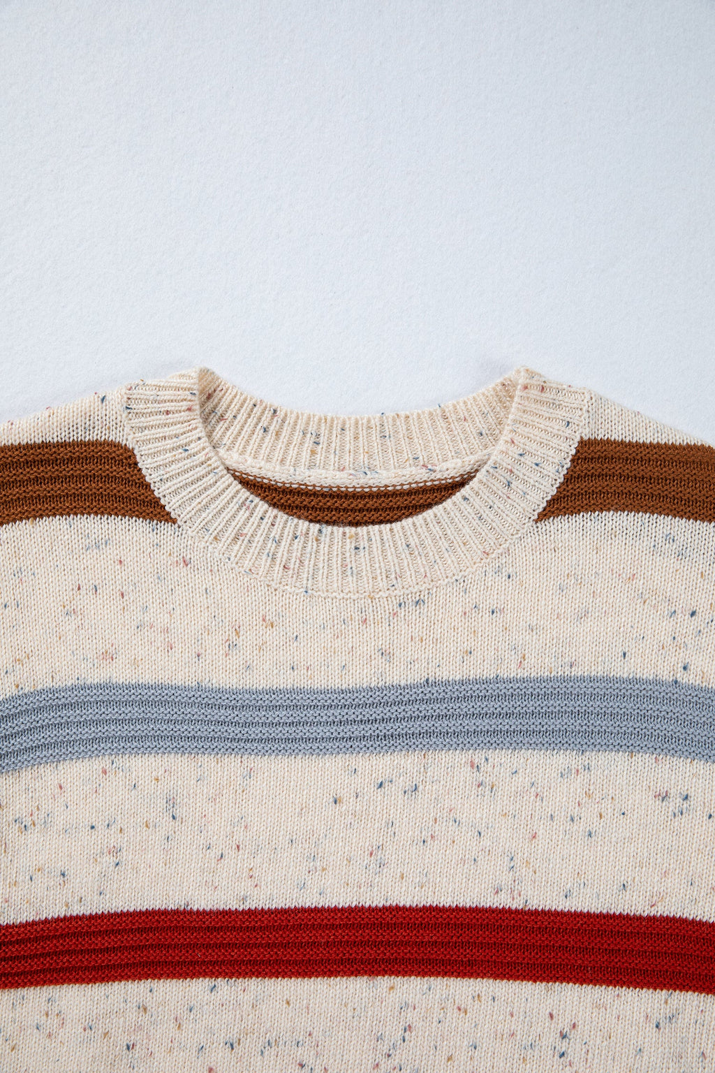 Dalila | Damski sweter z dzianiny melanżowej – sweter z opadającymi ramionami