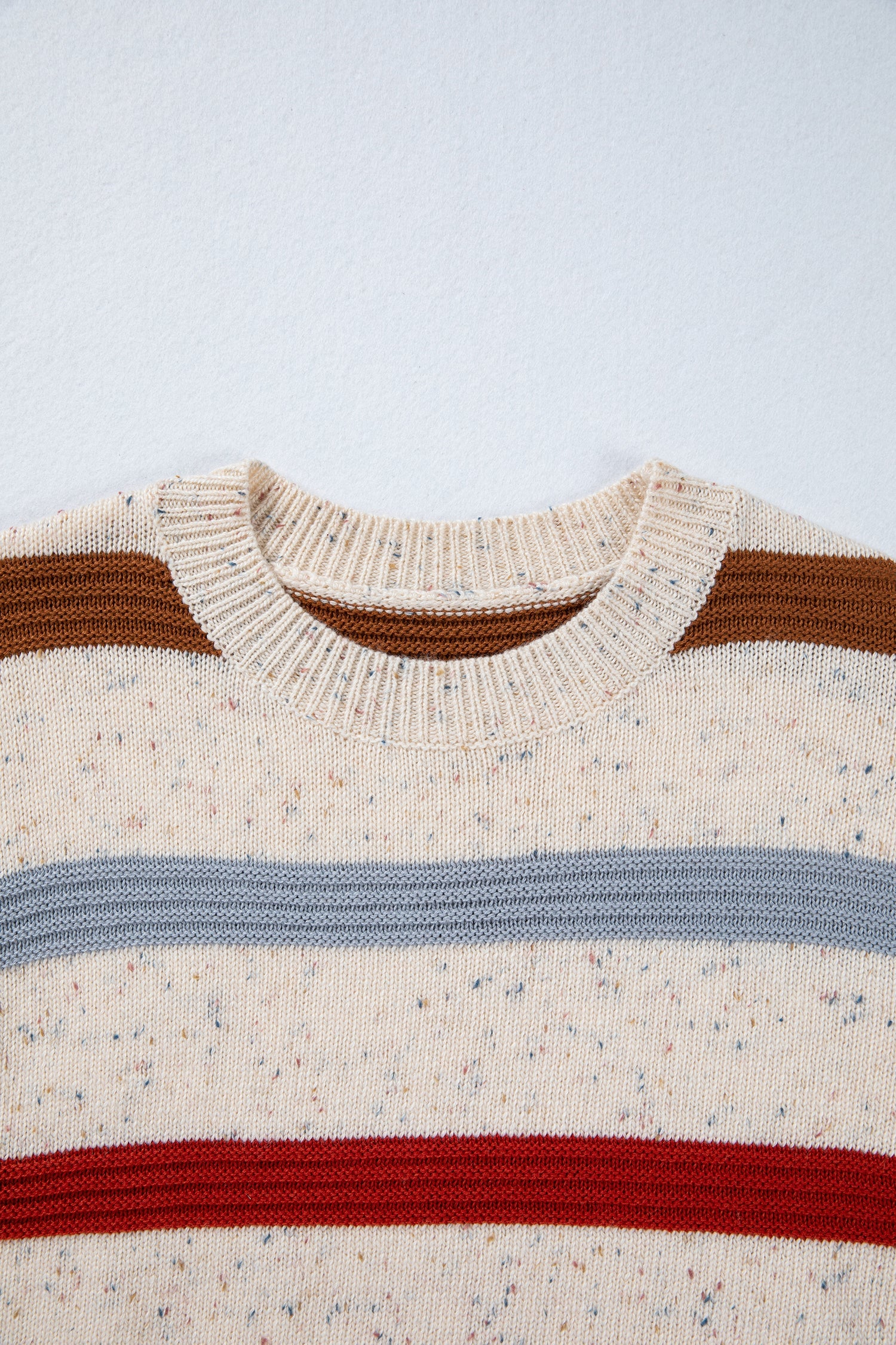 Dalila | Damski sweter z dzianiny melanżowej – sweter z opadającymi ramionami