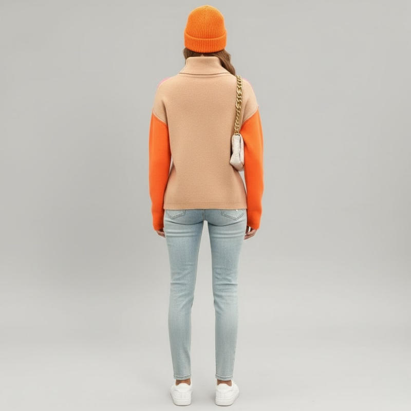 Elegancki damski sweter z golfem w wielu odcieniach – miękki i ciepły, niezbędny