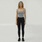 Women's fitted ribbed sleeveless round neck top - soft, stretchy, everyday, basic, versatile