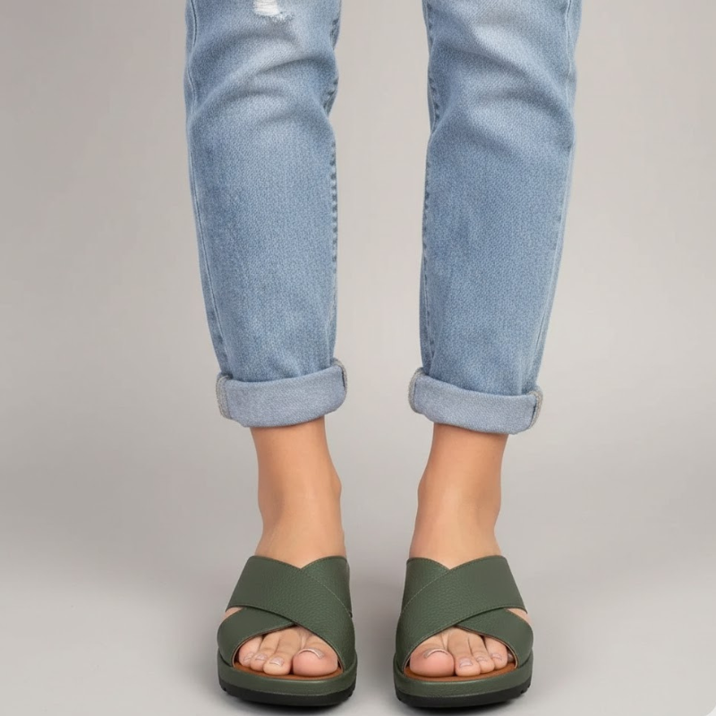 Stylowe sandały damskie z paskiem krzyżowym – obuwie na co dzień i na lato