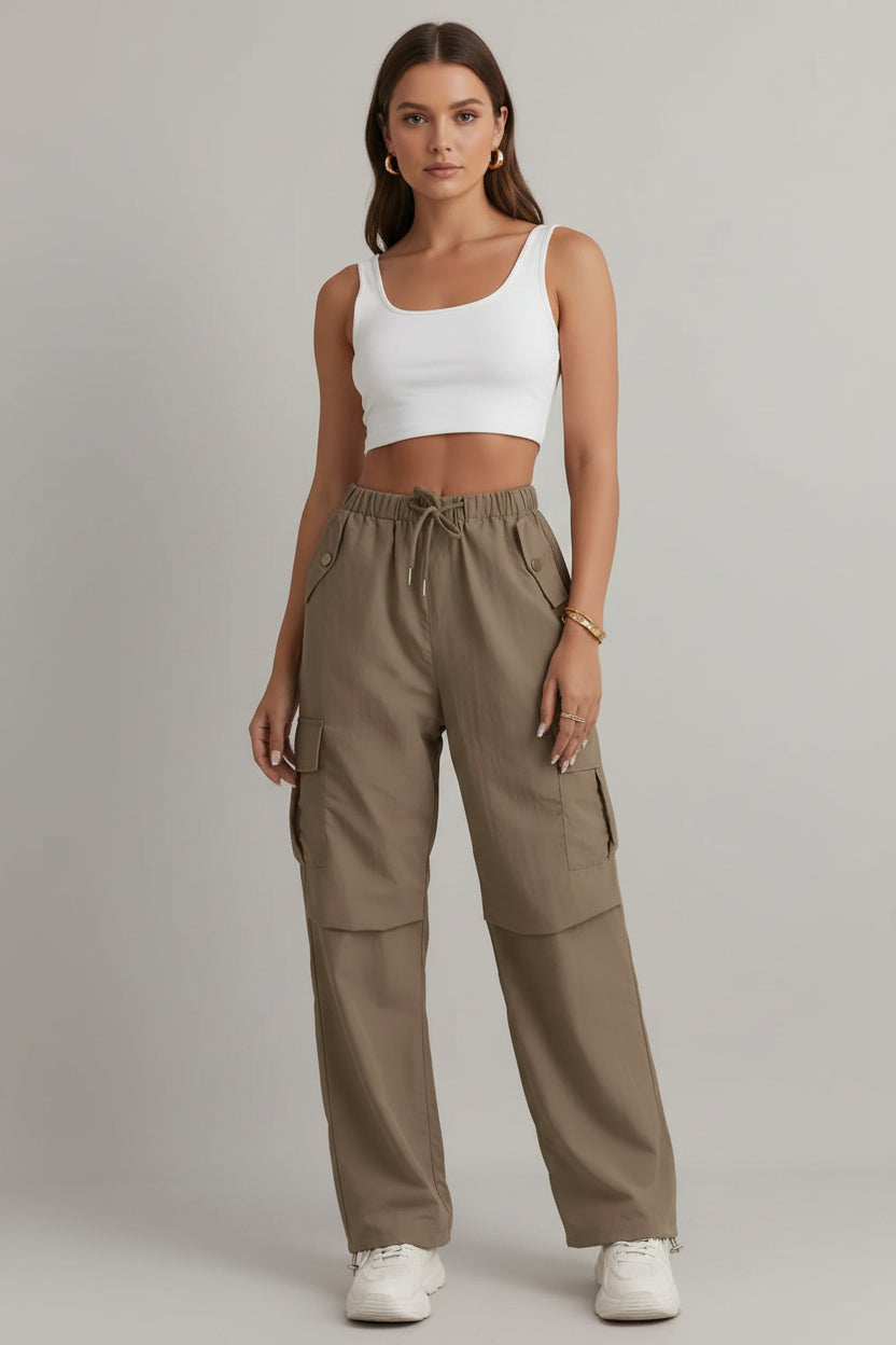 Damskie spodnie typu cargo Urban Utility – luźne spodnie w stylu streetwear