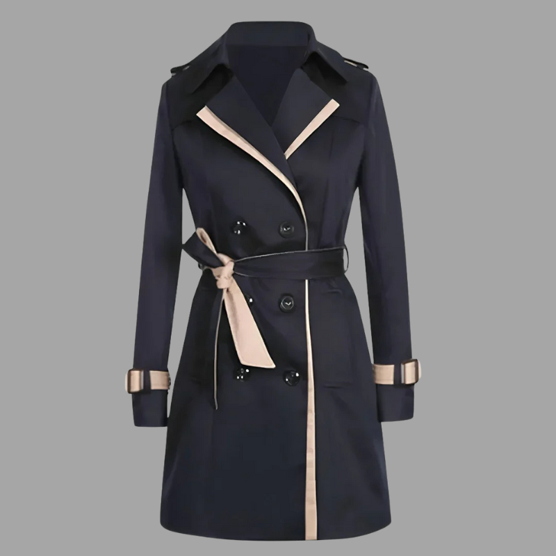 Damski płaszcz typu trencz z paskiem – wygodna odzież wierzchnia na co dzień