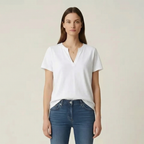 Women's Soft V-Neck T-Shirt - Lightweight, Short, Casual Short Sleeve Blouse
