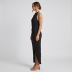 Natalia | Sukienka halter midi damska – elegancka, zwiewna, oddychająca, luźny krój