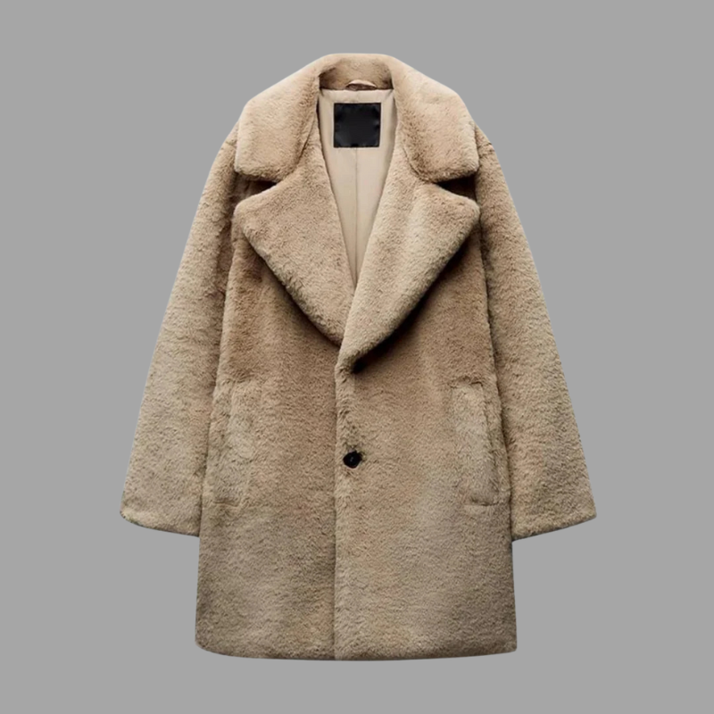 Ciepły zimowy płaszcz damski Teddy – pluszowy komfort na zimne dni
