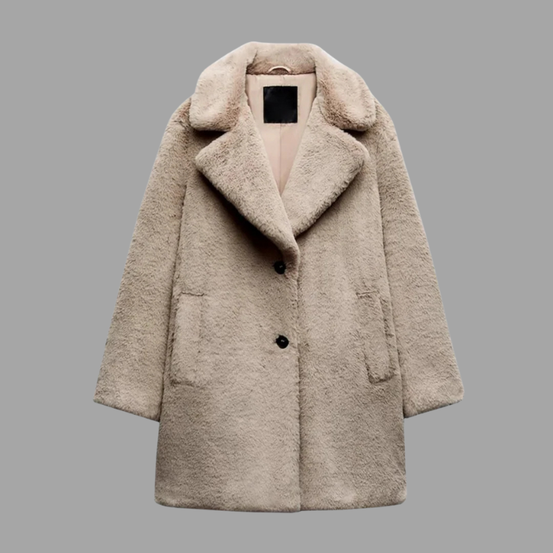 Ciepły zimowy płaszcz damski Teddy – pluszowy komfort na zimne dni