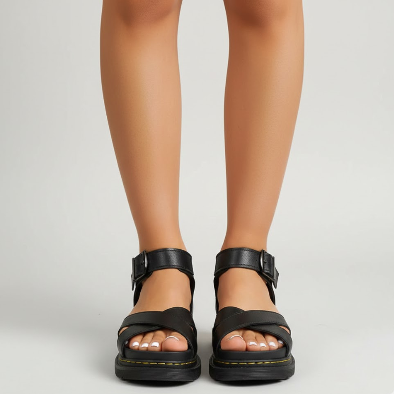 Damskie sandały na grubej platformie z regulowanym paskiem, wygodne, letnie buty do chodzenia