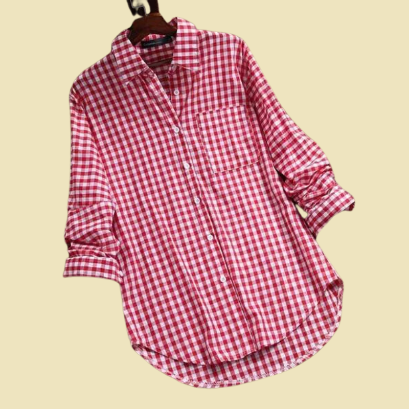 Klasyczna damska koszula zapinana na guziki – przewiewna, wygodna bluzka na co dzień