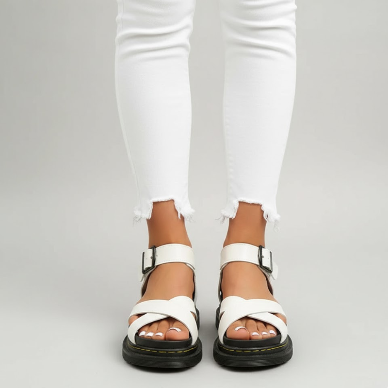 Damskie sandały na grubej platformie z regulowanym paskiem, wygodne, letnie buty do chodzenia