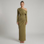 Elegantes, luxuriöses Maxi-Kleid aus Stoff – weich und bequem, ein ausdrucksstarker Stil für Damen