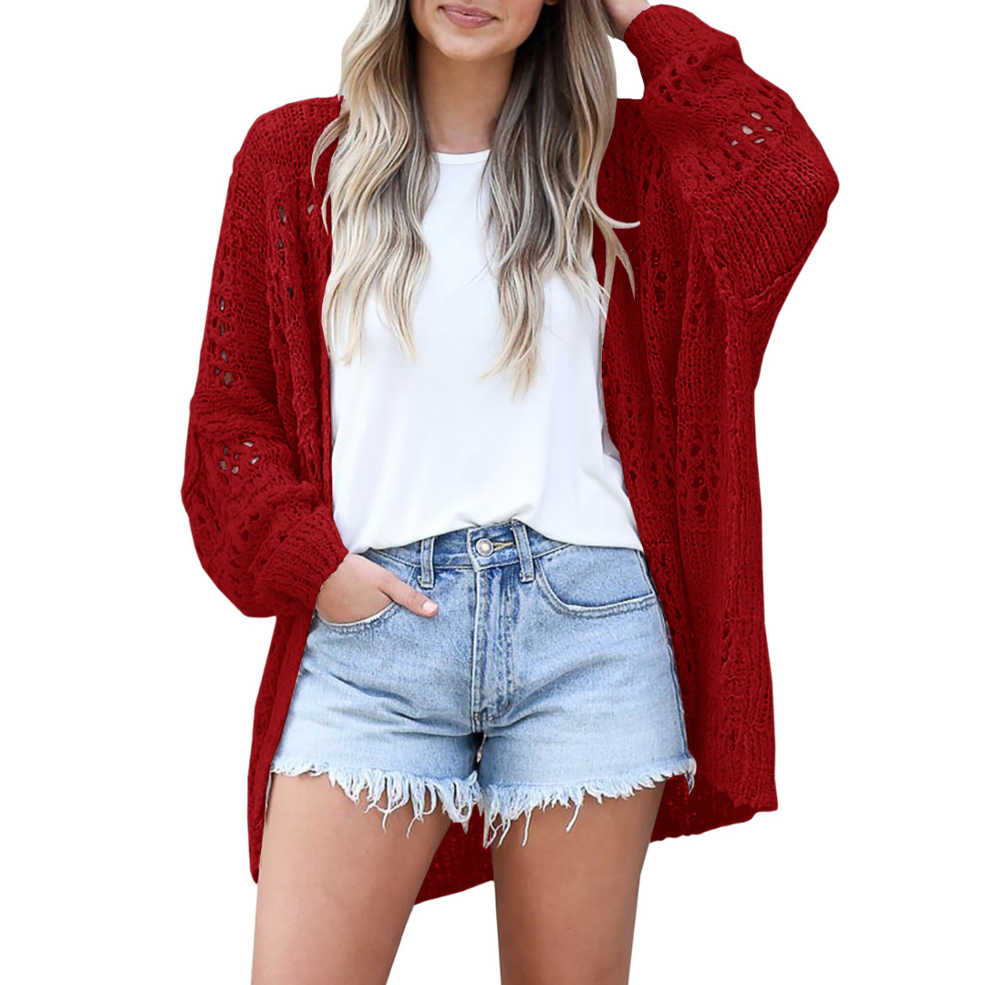 Azmira | Lekki damski kardigan w stylu oversize – letni sweter w stylu boho z luźnym splotem