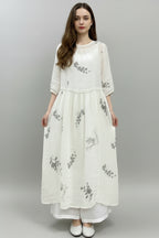Women's Plus Size Dress with Ethnic Leaf Print – Flowy Summer Style with Boho-Inspired Elegance