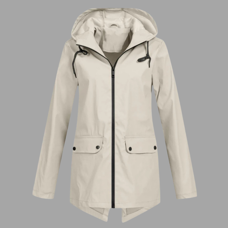Damska wodoodporna kurtka przeciwdeszczowa z kapturem – ochrona w każdych warunkach pogodowych