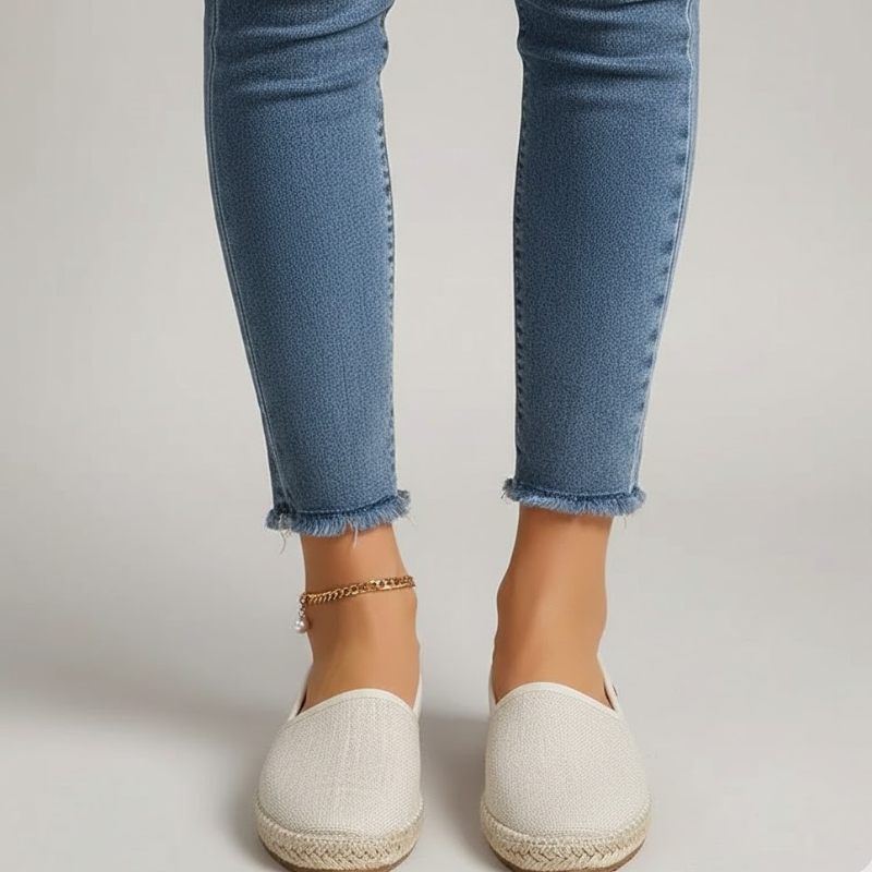 Damskie lekkie espadryle letnie – stylowe, wsuwane, płaskie buty codzienne