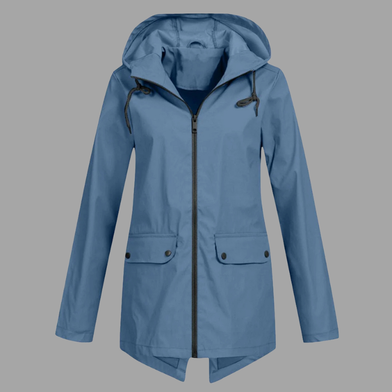 Damska wodoodporna kurtka przeciwdeszczowa z kapturem – ochrona w każdych warunkach pogodowych