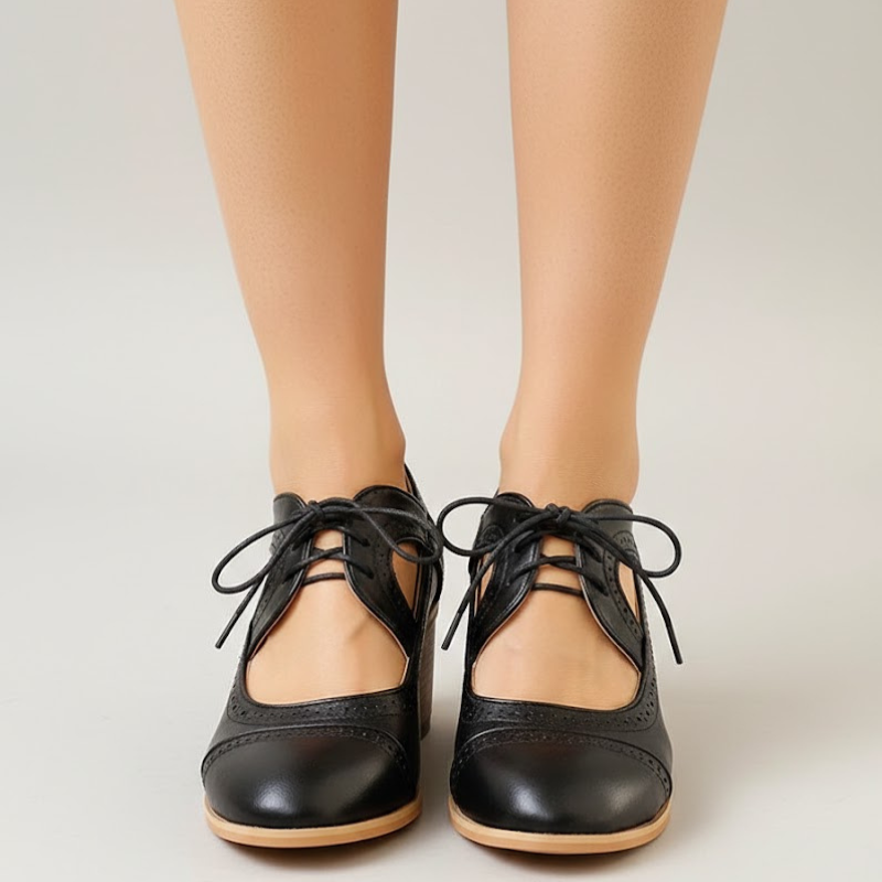 Women's Retro Lace-Up Heels – Chic Vintage-Inspired Dress Shoes