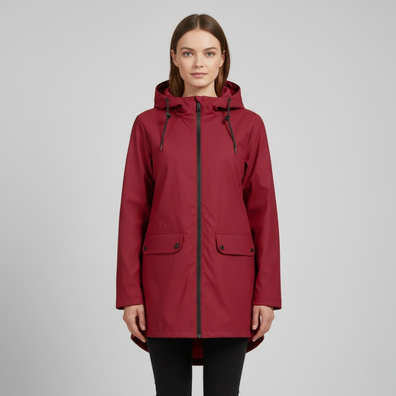 Damska wodoodporna kurtka przeciwdeszczowa z kapturem – ochrona w każdych warunkach pogodowych