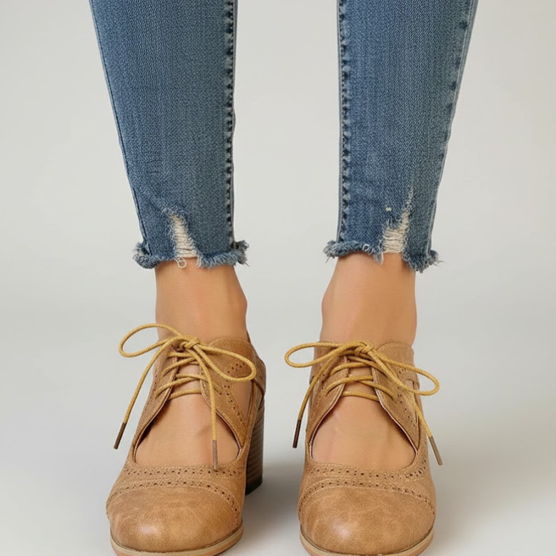 Damskie szpilki w stylu retro ze sznurowaniem – szykowne buty wizytowe inspirowane stylem vintage