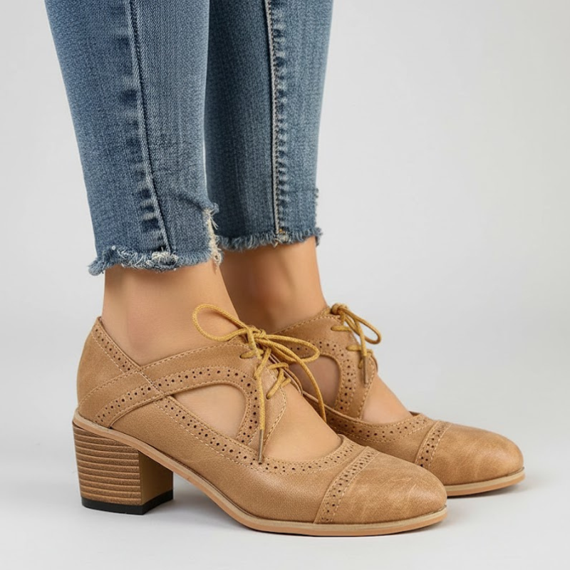 Women's Retro Lace-Up Heels – Chic Vintage-Inspired Dress Shoes