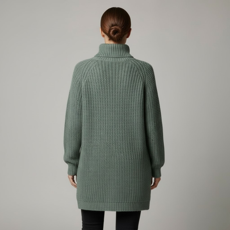 Damski luźny sweter z golfem oversize – ciepły, stylowy i oddychający