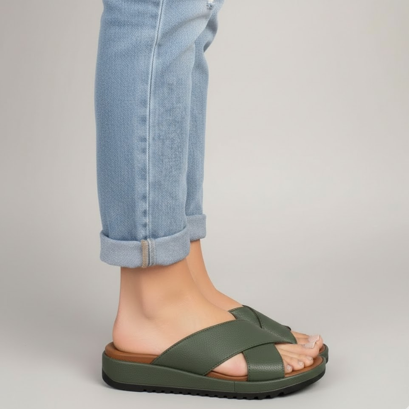 Stylowe sandały damskie z paskiem krzyżowym – obuwie na co dzień i na lato