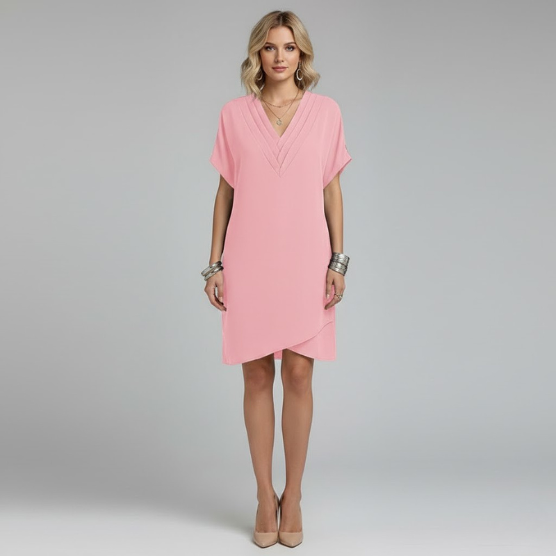 Elegant women's mini evening dress with a V-neck – chic style for a night out