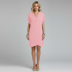 Elegant women's mini evening dress with a V-neck – chic style for a night out