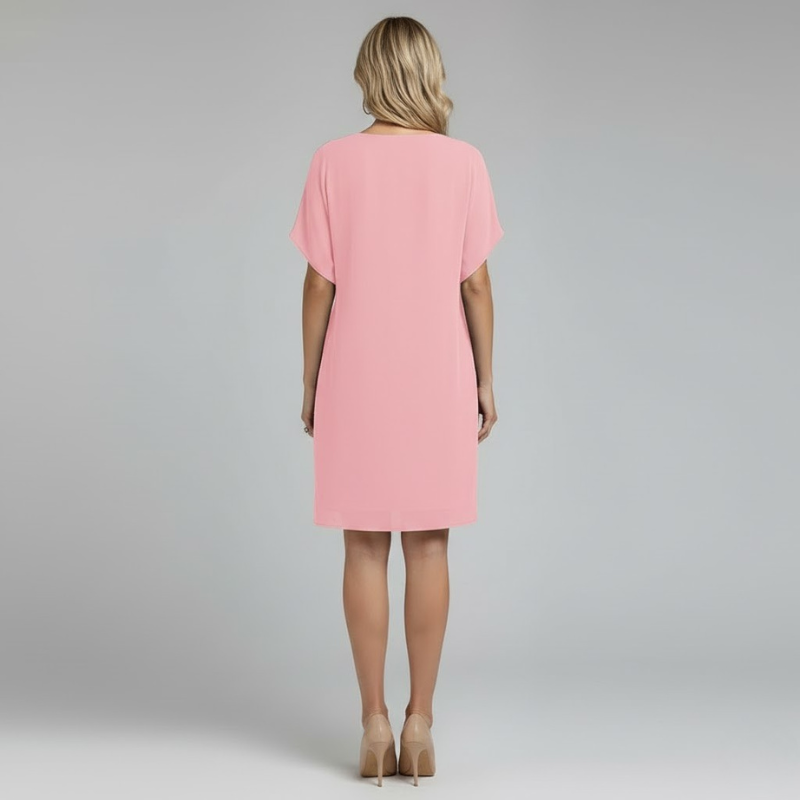 Elegancka mini sukienka wieczorowa z dekoltem w serek dla kobiet – szykowny styl na wieczorne wyjście