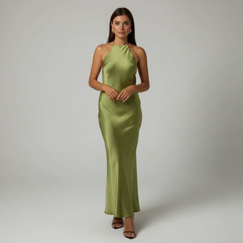 Ponadczasowa sukienka maxi z halterem – elegancka sylwetka na wyrafinowane wieczory