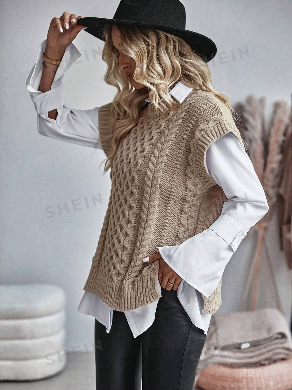 Bravelle | Women's Cable Knit Sweater Vest - Short Sleeve, Lightweight, Casual Knit Top