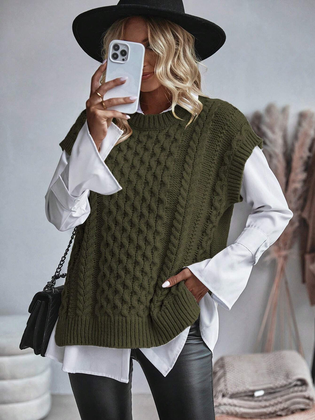 Bravelle | Women's Cable Knit Sweater Vest - Short Sleeve, Lightweight, Casual Knit Top