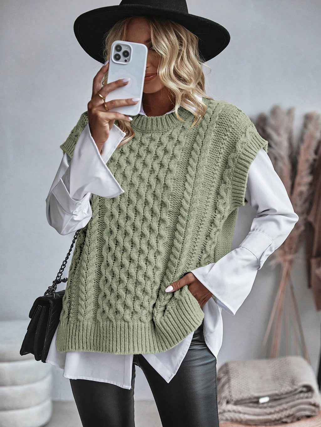 Bravelle | Women's Cable Knit Sweater Vest - Short Sleeve, Lightweight, Casual Knit Top