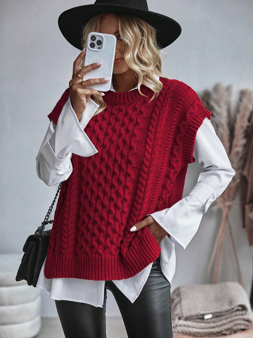 Bravelle | Women's Cable Knit Sweater Vest - Short Sleeve, Lightweight, Casual Knit Top
