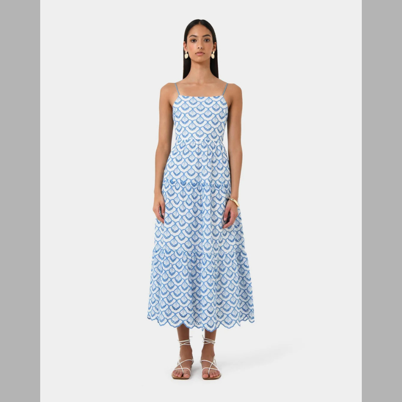 Maxi boho embroidered dress – airy, elegant women's dress
