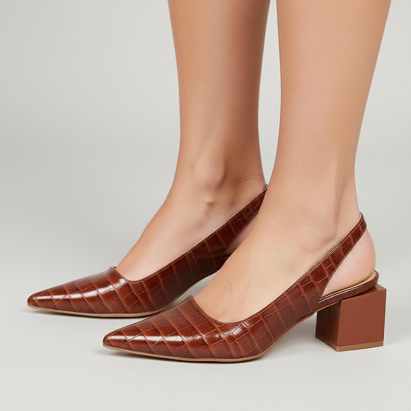 Eleganckie, szpiczaste obcasy średniej wysokości dla kobiet – szykowne, formalne buty wizytowe