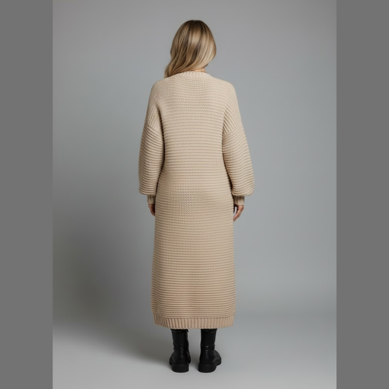 Damski, swobodny, dzianinowy kardigan z długim rękawem – niezbędny element codziennej, warstwowej garderoby