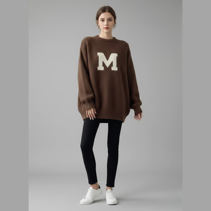 Wygodny sweter damski typu pullover – swobodny, swobodny krój