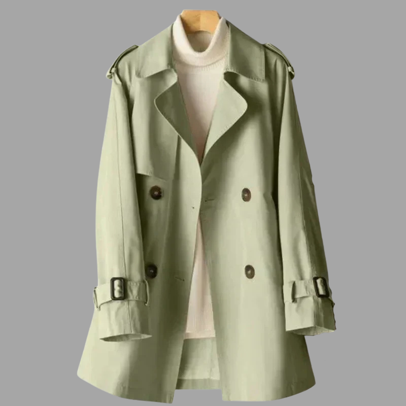 Damski trencz inspirowany stylem vintage – prosta, swobodna elegancja