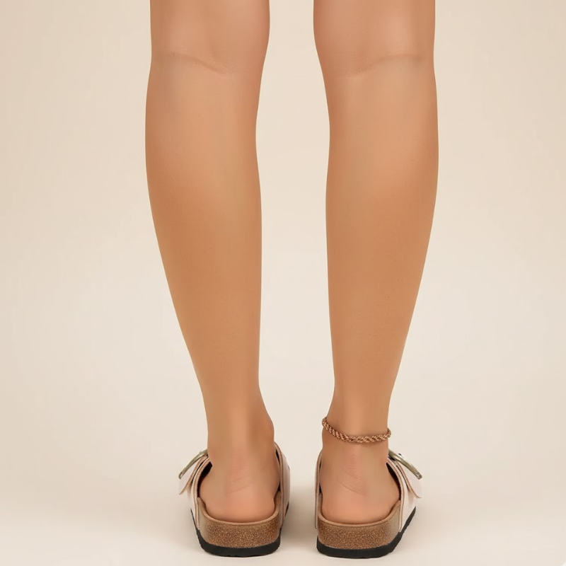 Eleganckie sandały damskie z odkrytymi palcami i klamrami – łatwe w zakładaniu, płaskie, zapewniające wygodę na lato