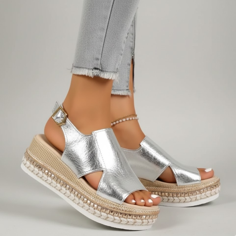 Damskie sandały letnie z podwyższonym noskiem i odkrytymi palcami – stylowe, wygodne sandały na platformie