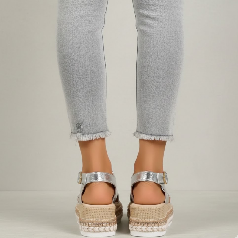 Damskie sandały letnie z podwyższonym noskiem i odkrytymi palcami – stylowe, wygodne sandały na platformie