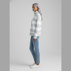 Gemütlicher Damen-Rollkragenpullover mit Streifen – leichter Stil aus Baumwollmischung