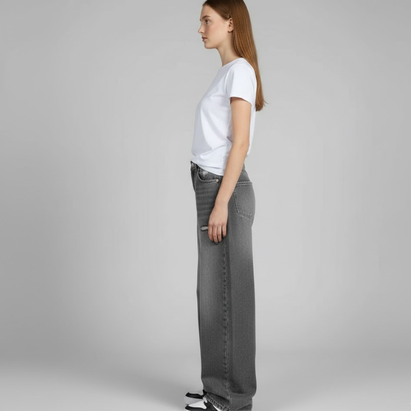 Luźne, damskie spodnie jeansowe typu baggy – modny komfort na co dzień