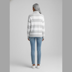 Gemütlicher Damen-Rollkragenpullover mit Streifen – leichter Stil aus Baumwollmischung