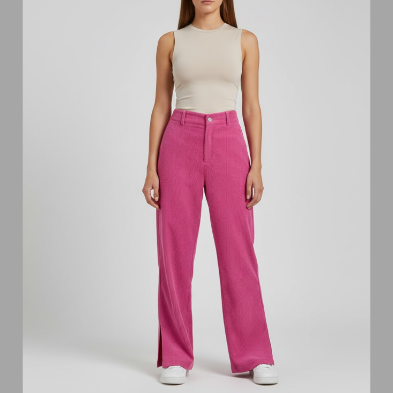 Spodnie sztruksowe damskie z szerokimi nogawkami – modny, swobodny komfort