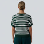 Striped V-neck T-shirt – lightweight, cropped, relaxed, summer, essential